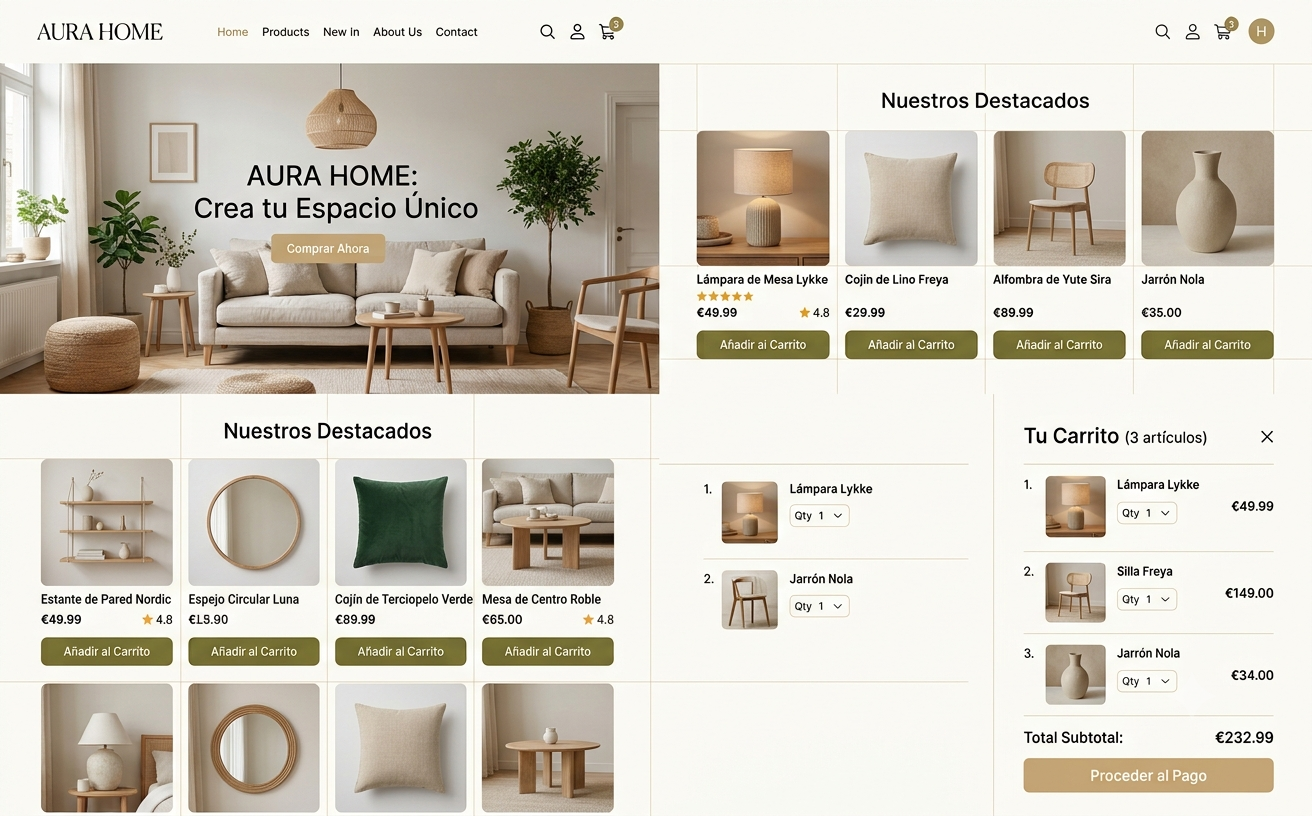 Captura de una tienda online / marketplace desarrollada por King Marketing Digital
